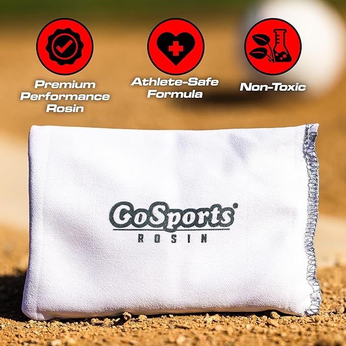 GoSports Rosin Bag - Multi-Sport Dry Grip Powder for Baseball, Softball, & More - Includes Resealable Bag