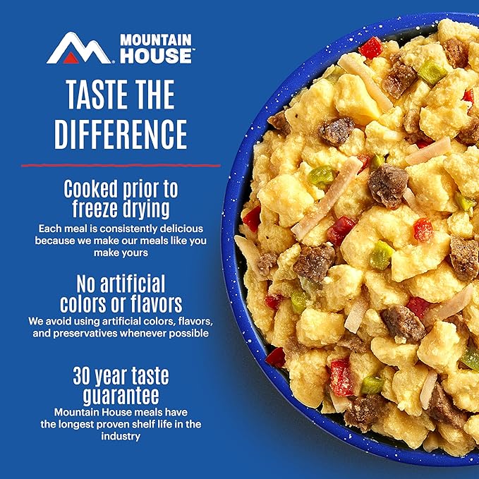 Mountain House 緊急食糧アソートキット、フリーズドライサバイバル食料キット（防災および長期保存用）、保存期間30年