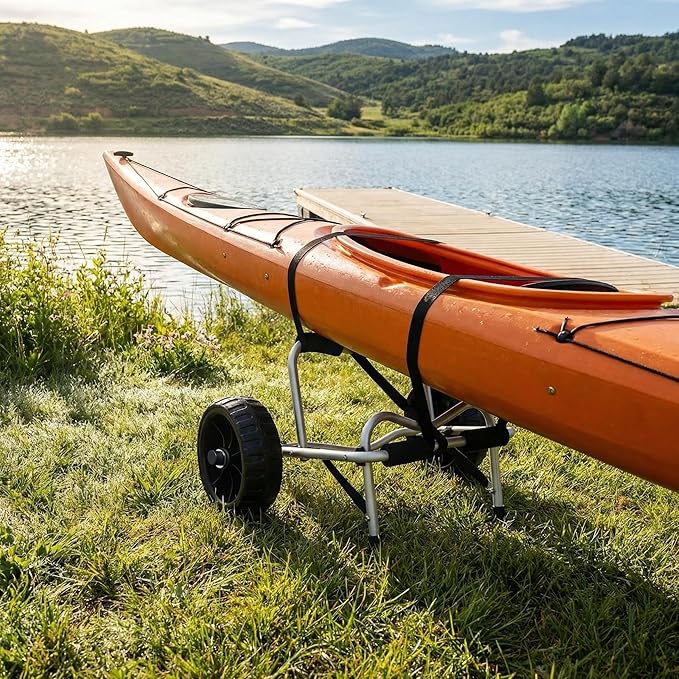 Vanhunks Kayak Cart Dolly Foldable Kayak Trolley Wheels with 10-Inch Airless Tires for Carrier Canoe SUP Paddleboard Transport