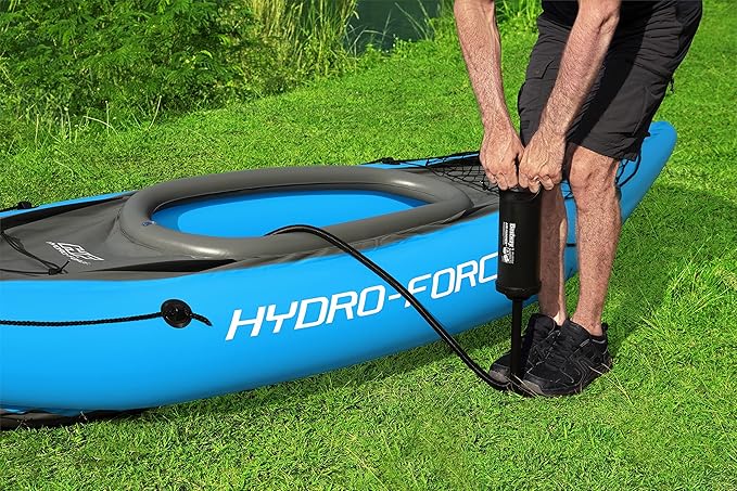 Bestway Hydro Force インフレータブルカヤックセット | シート、パドル、ハンドポンプ、収納キャリーバッグ付き | 大人、子供、家族に最適