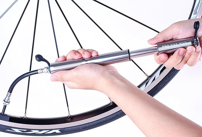 Pro Bike Tool Mini Bike Pump - Compact and Portable Bicycle Tire Pump for Fast Inflation - Compatible with Presta and Schrader Valves - Lightweight and Durable Design - Essential Bicycle Accessories