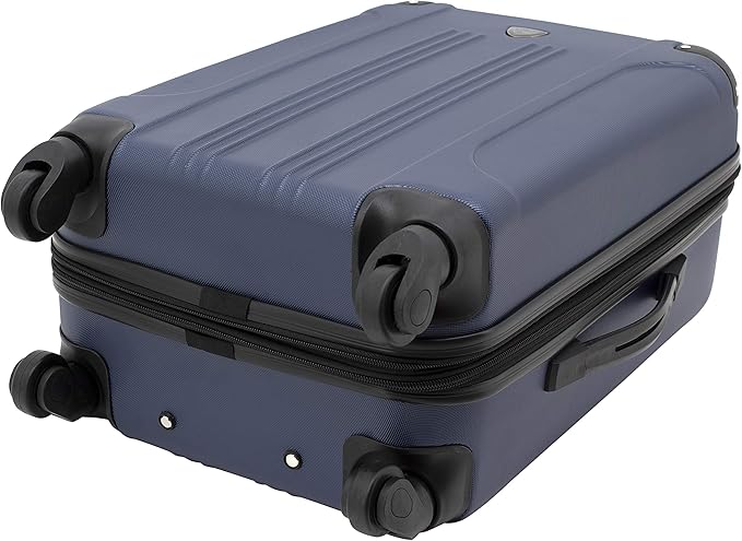 Travelers Club Chicago ハードサイド 拡張可能 スピナーラゲッジ、ネイビーブルー、3点セット