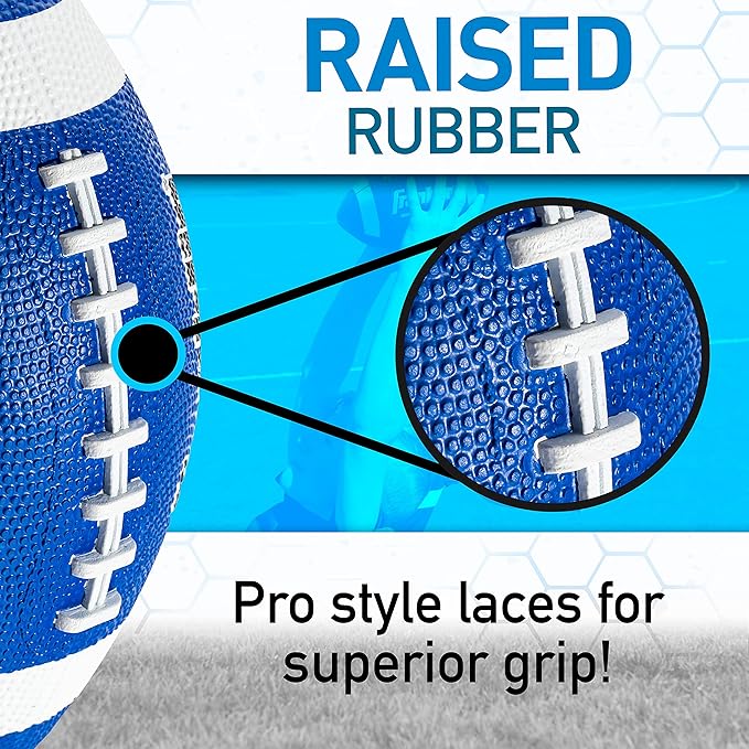 Franklin Sports キッズ ジュニア グリップライト ユース ジュニアサイズ ラバーフットボール - ピーウィー キッズ 耐久性 アウトドアフットボール - シングル＆バルクパックあり
