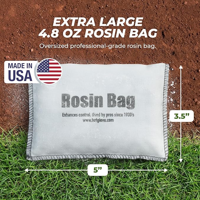 Hot Glove Extra Large Baseball Rosin Bag – Professional Pitching Rosin for Baseball & Softball – Dry Hand Grip Enhancer for Pitchers & Batters – Sweat Absorbing Grip Powder – Made in USA
