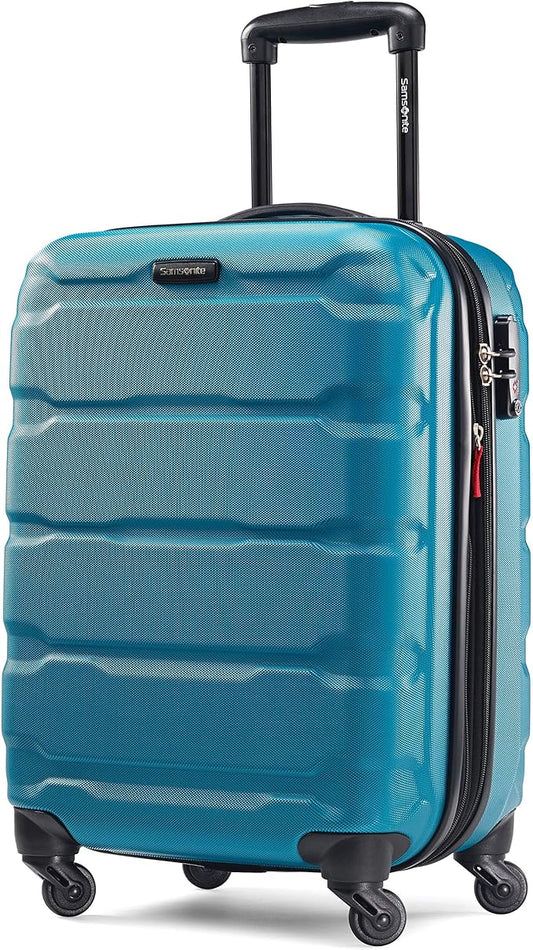 Samsonite Omni PC Hardside Expandable Luggage with Spinner Wheels, Caribbean Blue, Carry-On 20-Inch