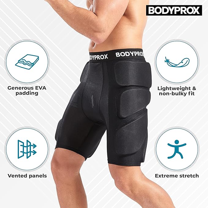 Bodyprox Protective Padded Shorts for Snowboard,Skate and Ski,3D Protection for Hip,Butt and Tailbone