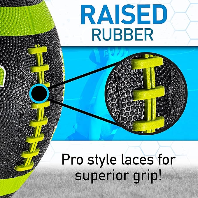 Franklin Sports キッズ ジュニア グリップライト ユース ジュニアサイズ ラバーフットボール - ピーウィー キッズ 耐久性 アウトドアフットボール - シングル＆バルクパックあり