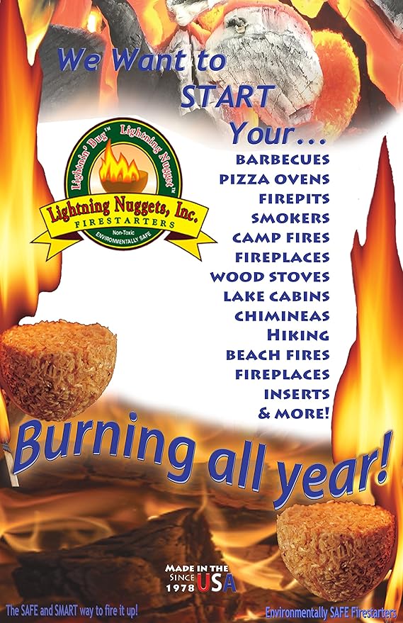 Lightning Nuggets AN100-2 200 Count Fire Starters, Tan (Pack of 200)