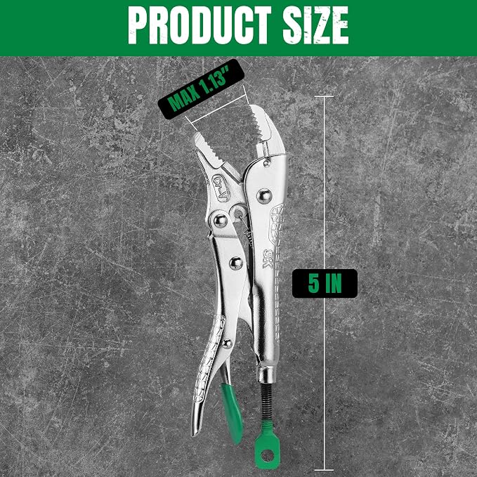 SK 5" Curved Jaw Locking Pliers, Vice Grips, Premium CR-V Steel