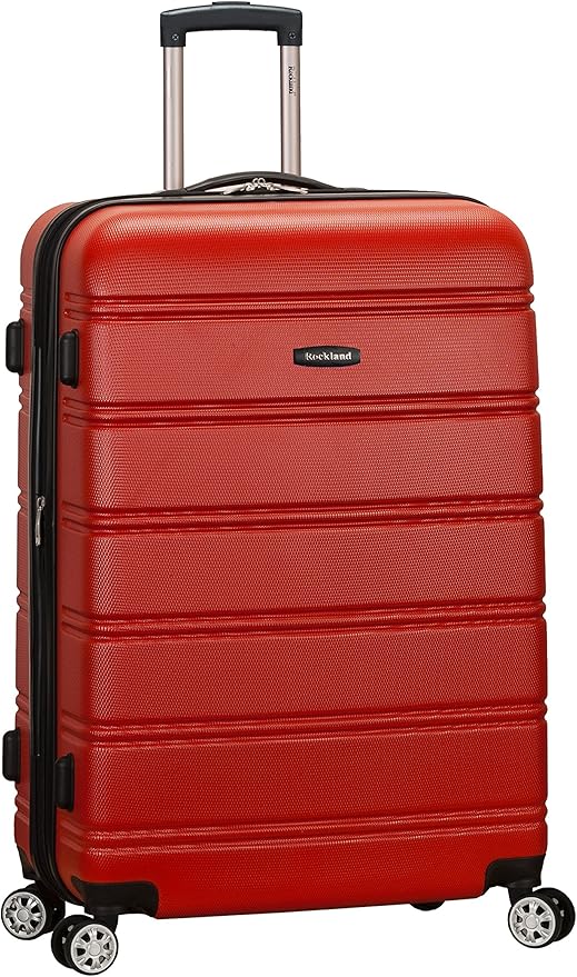 Rockland Melbourne ハードサイド 拡張可能 スピナーホイール 荷物、レッド、チェック済み-大型 28インチ (F1603-RED)