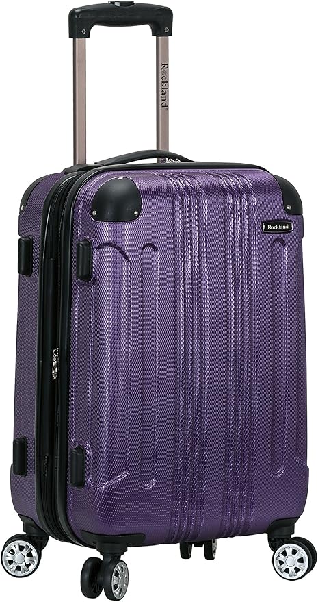 Rockland London ハードサイドスピナーホイール荷物、パープル、機内持ち込み20インチ