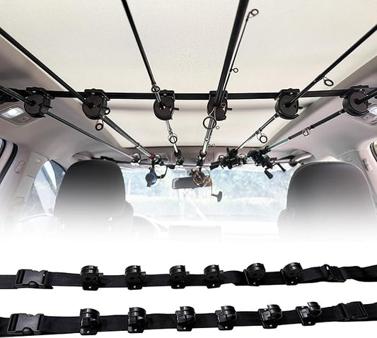 車用釣り竿ホルダー、車用釣り竿立て、SUV/ワゴン/バン/ジープ/トラック用車内キャリアロッドホルダー