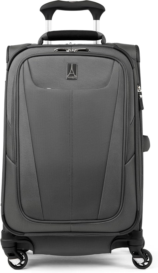Travelpro Maxlite 5 Softside Expandable Luggage with 4 Spinner Wheels, Lightweight Suitcase, Men and Women, Shadow Grey, Carry-on 21-Inch