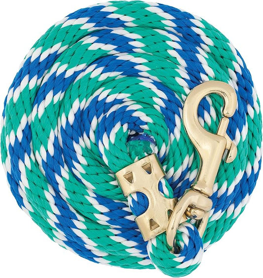 Weaver Equine Performance Lead Rope, 8' Horse Value Rope with Brass Plated 225 Snap, Soft Comfort Grip, Barn Horse Tack for Daily Use