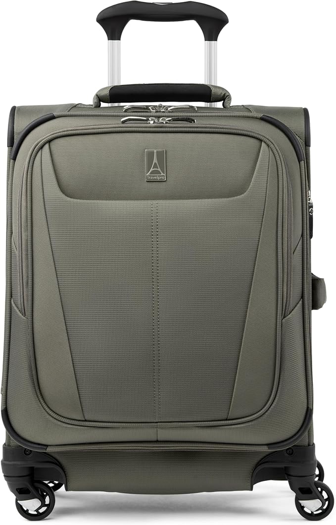 Travelpro Maxlite 5 ソフトサイド 拡張可能荷物 4輪スピナー付き 軽量スーツケース 男女兼用 国際線機内持ち込み スレートグリーン 19インチ