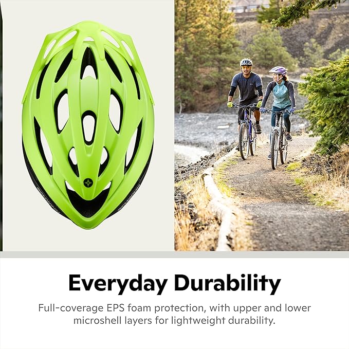 Schwinn Thrasher Helmet for Adults, Size 58-62 cm for Riders Ages 14+, Microshell, Adjustable Dial & Straps, Interior Padding, Air Vents, Visor, Adult Bike Helmet