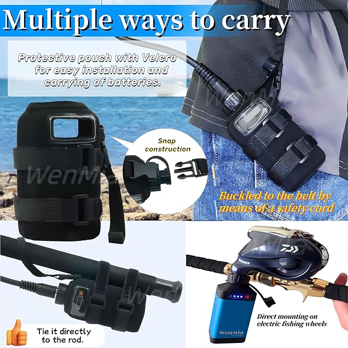 14.8V Super Mini Electric Fishing Reel Battery IP68 Waterproof Aerospace Aluminum Body Compatible for Daiwa and Portable Design