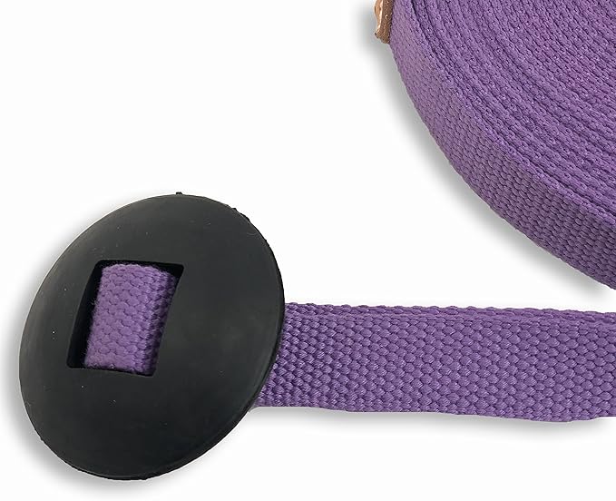 35' Flat Cotton Web Lunge Line with Bolt Snap & Rubber Stop - By Southwestern Equine (35', Lavender)