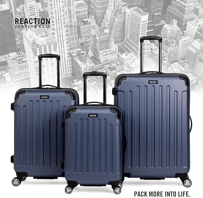 Kenneth Cole REACTION レネゲード 荷物拡張可能 8輪スピナー軽量ハードサイドスーツケース、スモーキーパープル、24インチ（受託手荷物）
