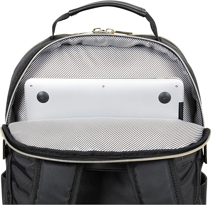 Kenneth Cole REACTION マディソン スクエア 軽量 ハードサイド シェブロン 拡張可能 スピナー ラゲージ、ブラック、2点セット（20インチ機内持ち込み用 + バックパック）