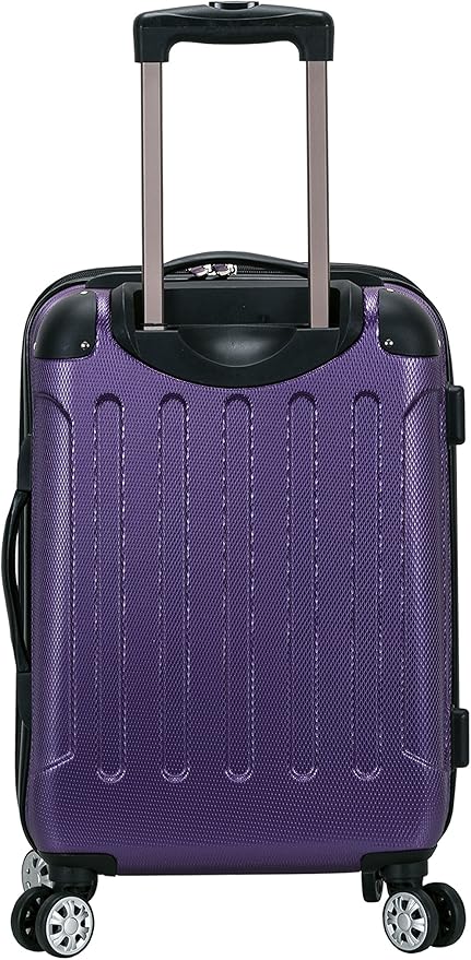 Rockland London ハードサイドスピナーホイール荷物、パープル、機内持ち込み20インチ