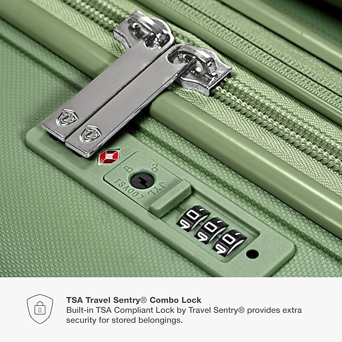 Traveler's Choice Pagosa ハードシェル 拡張可能荷物 スピナーホイール付き、グリーン、30インチ 大型