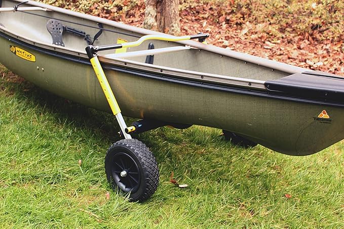 Suspenz Kayak Canoe Transport Cart, Large END Carrier Trolley with Airless Wheels, Yellow (22-8899)