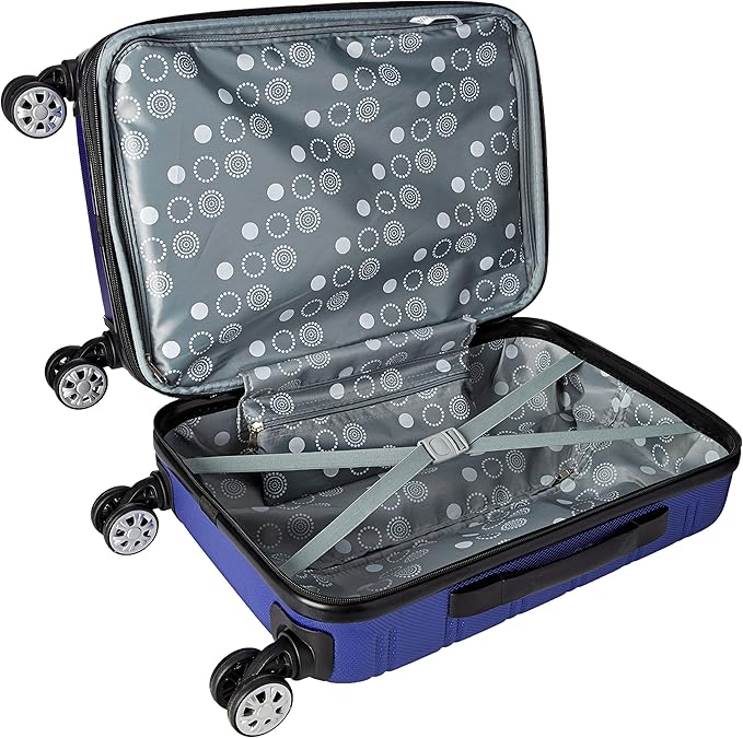 Rockland Melbourne Hardside Expandable Spinner Wheel Luggage, Blue, Carry-On 20-Inch