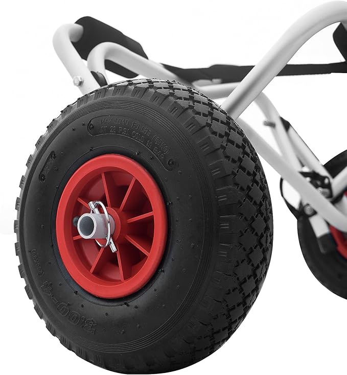 Kayak Cart - Canoe Dolly with Airless Tires, Aluminum Frame, and 140lb Capacity for Transporting Jon Boats, Paddleboards, SUP by Rad Sportz (White)
