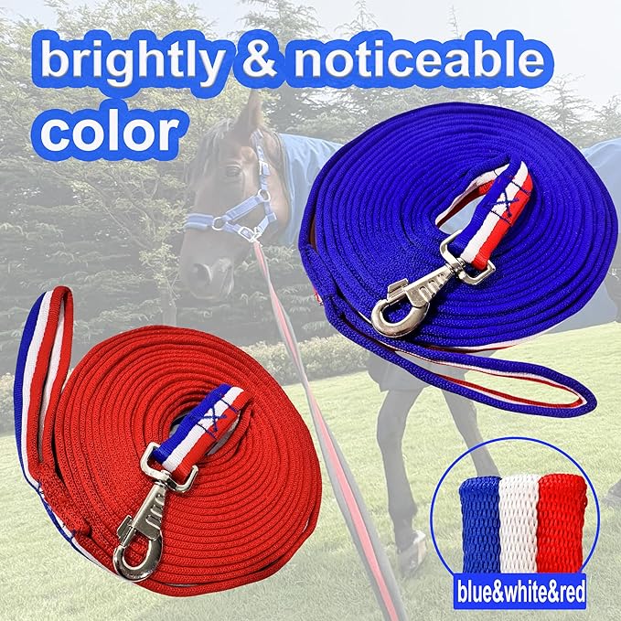 perixir Lunge Line for Horse, Premium Equine Lunge Line with Swivel Bolt Snap for Accurate Equestrian Training, Competition, and Daily Use, 26 ft (8 Meters)