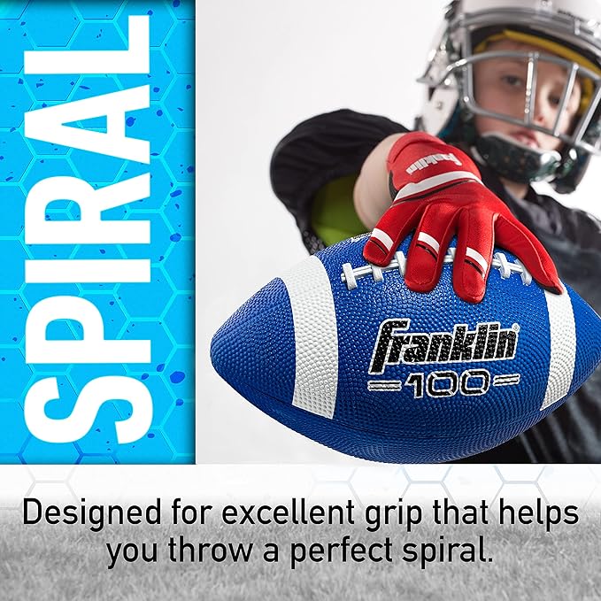 Franklin Sports キッズ ジュニア グリップライト ユース ジュニアサイズ ラバーフットボール - ピーウィー キッズ 耐久性 アウトドアフットボール - シングル＆バルクパックあり