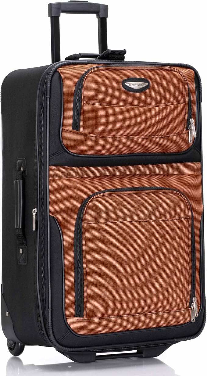 Travel Select アムステルダム ソフトサイド 拡張可能ラゲッジ ローリングホイール付き、オレンジ、25インチ ミディアム