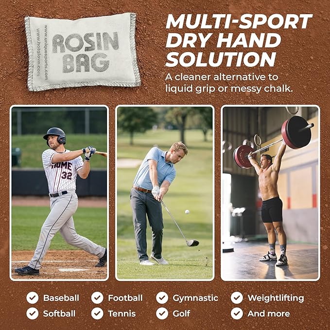 Hot Glove Rosin Bag – Baseball & Softball Grip Powder – Professional Dry Hand Grip for Pitchers & Hitters – Sweat Absorbing Rosin for Bat Grip & All Sports – Made in USA