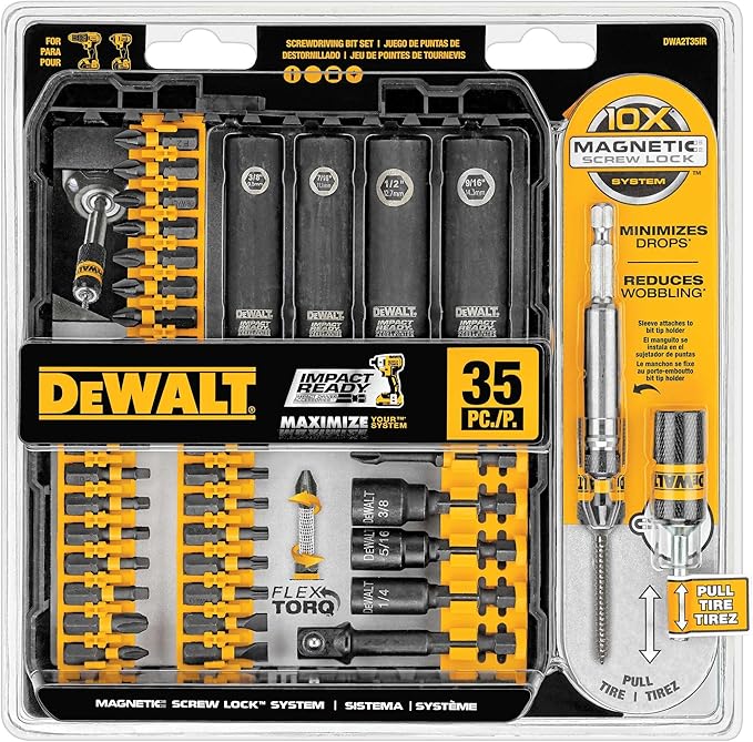 DEWALT Screwdriver Bit Set, Impact Driver Bit Set, FlexTorq, 35-Piece (DWA2T35IR)