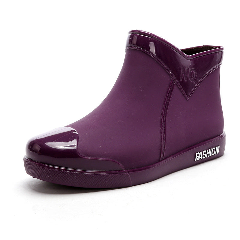 Fashionable Short Waterproof Rain Boots for Ladies