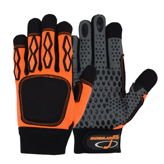 Riggermen Mens Heavy Duty Mechanic Work Gloves Touchscreen Anti-Slip Multiuse Safety Glove
