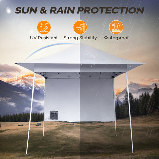 8X8ft White Diagonal Strap With One Side Of Cloth Canopy Folding Shed 210D Oxford Cloth White Spray Coated Iron Pipe Backpack Style Storage Bag Portable