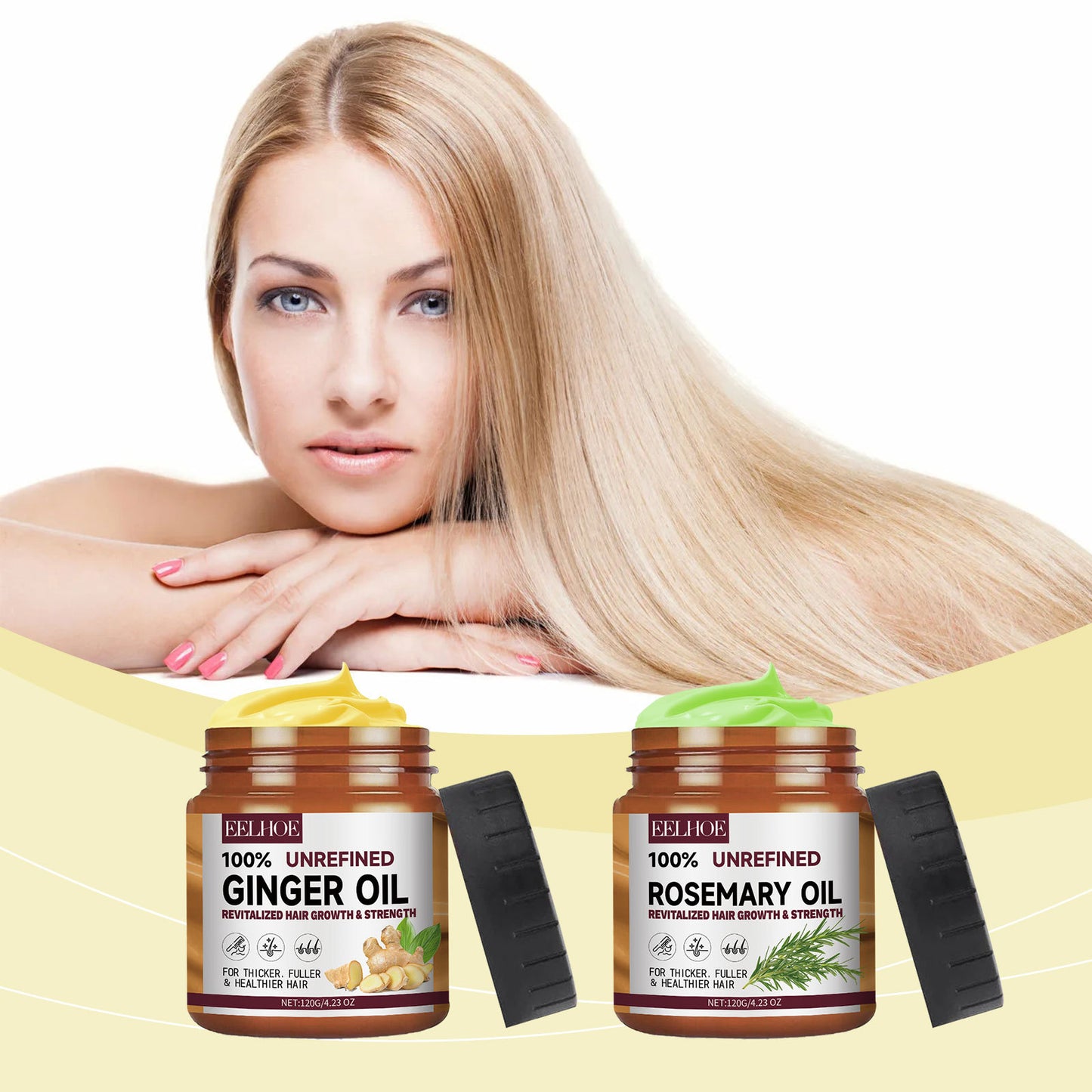 EELHOE Ginger Rosemary Conditioner Repairs Dry Hair, Moisturizes Hair Strands, Smooths Hair And Reduces Frizz