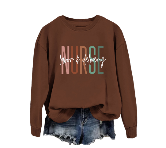 Printed Emergency Room Nurse Sweatshirt - Casual Fit