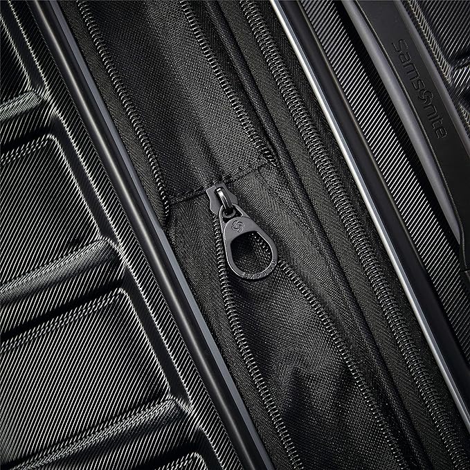 Samsonite Omni 2 24インチ ミディアムチェック ハードサイド荷物 360°スピナーホイール付き - 傷に強いハードシェル - TSAロック - 軽量旅行用拡張可能ポリカーボネートシェル - ミッドナイトブラック