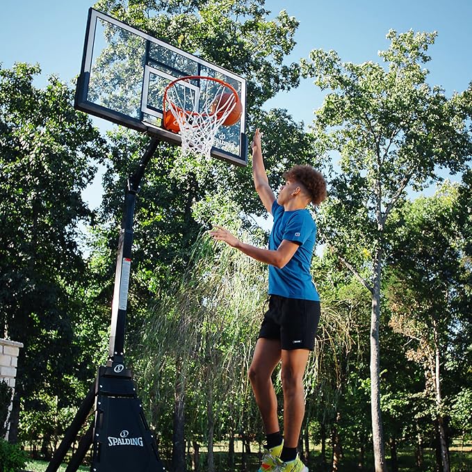 Spalding Momentous EZ Assembly Portable Adjustable Outdoor Basketball Hoop – Assembles in 30 Minutes or Less