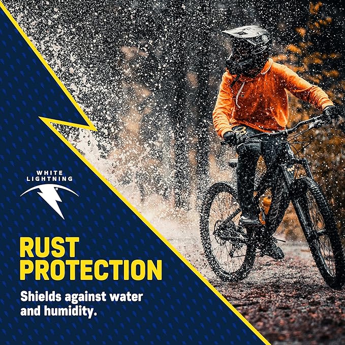 White Lightning 2-in-1 Bike Lubricant and Degreaser – Cleans, Lubricates & Protects Bicycle Chains and Gears, Reduces Friction, Rust Prevention, 4 Fl Oz
