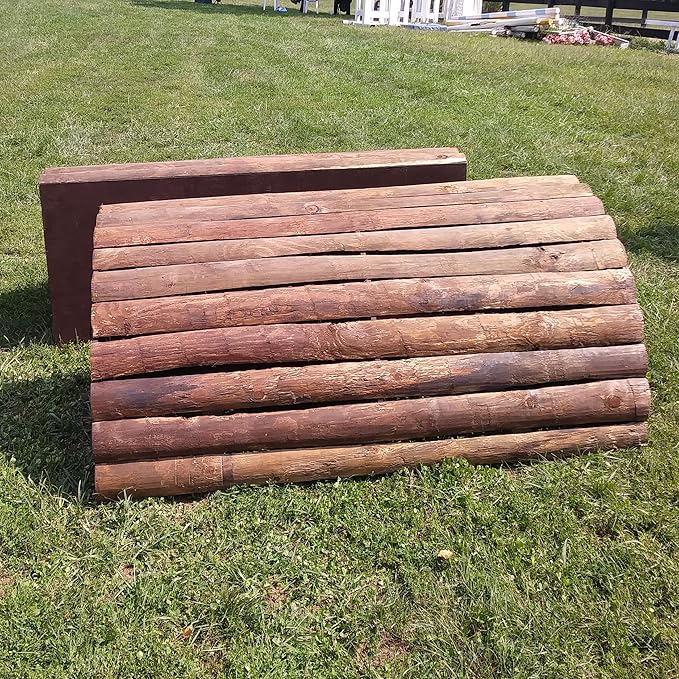 Natural Bark Roll Top Wall Horse Jumps Set/2