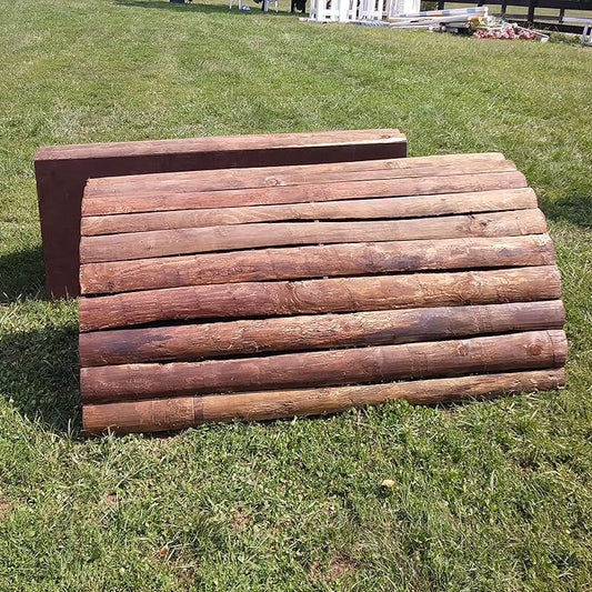 Natural Bark Roll Top Wall Horse Jumps Set/2