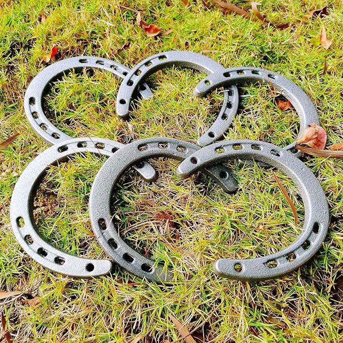 ZSHIGANMA Cast Iron Horse Shoes for Decorations, Durable Good Lucky Horseshoe for Wall Décor, Indoor, Outdoor, Cowboy, Western, Wedding, Birthday Party Favors Supplies (1)