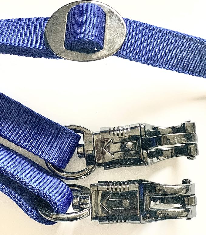 Majestic Ally Pack of 2, Double Thick Trailer Tie for Horse Haulage, with Adjustable Buckle, Panic Snap and Bull Snap – 1 Inch by 36 Inch (Black)