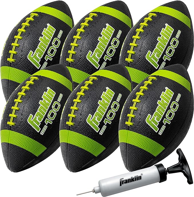 Franklin Sports キッズ ジュニア グリップライト ユース ジュニアサイズ ラバーフットボール - ピーウィー キッズ 耐久性 アウトドアフットボール - シングル＆バルクパックあり