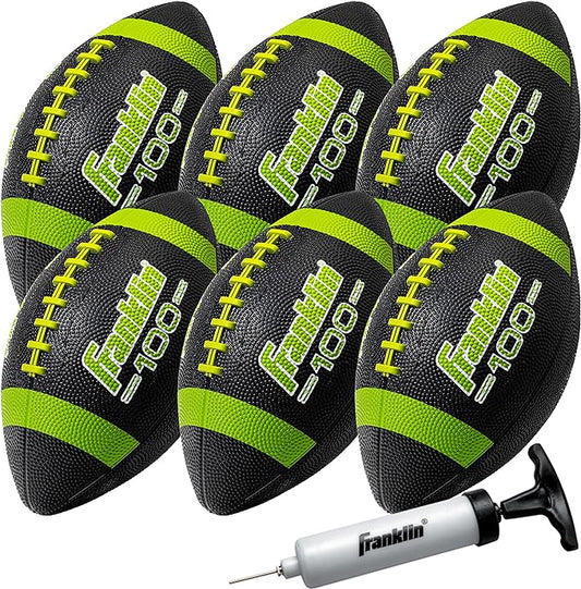 Franklin Sports キッズ ジュニア グリップライト ユース ジュニアサイズ ラバーフットボール - ピーウィー キッズ 耐久性 アウトドアフットボール - シングル＆バルクパックあり