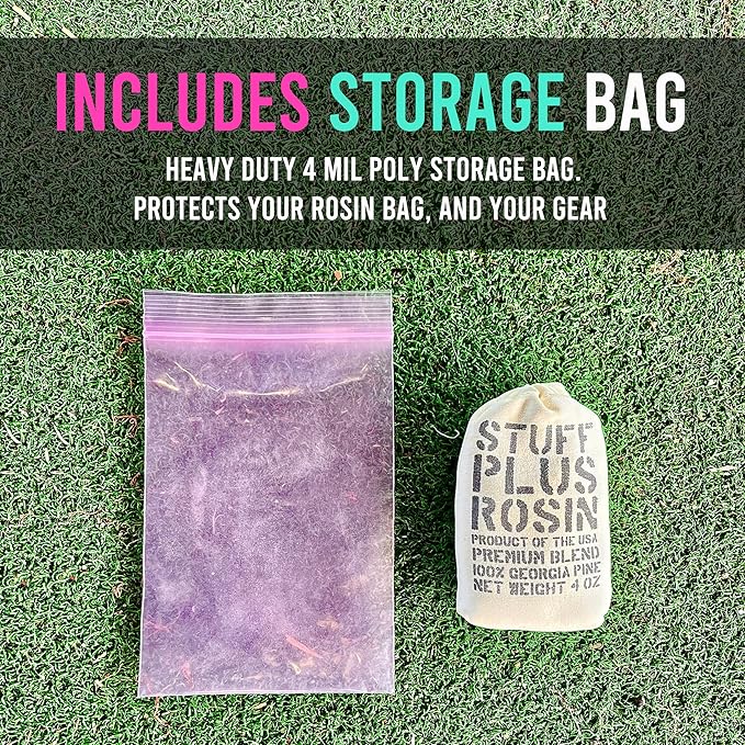 Stuff Plus Rosin Bag | Grip Enhancer | HIGH TACK | Georgia Grown | Rock/Rosin Blend | Baseball ONLY