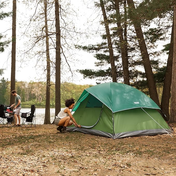 Coleman Sundome キャンプテント レインフライ付き、2/3/4/6人用、10分で設営、キャンプ、フェスティバル、裏庭、お泊り会などに最適な耐候性シェルター
